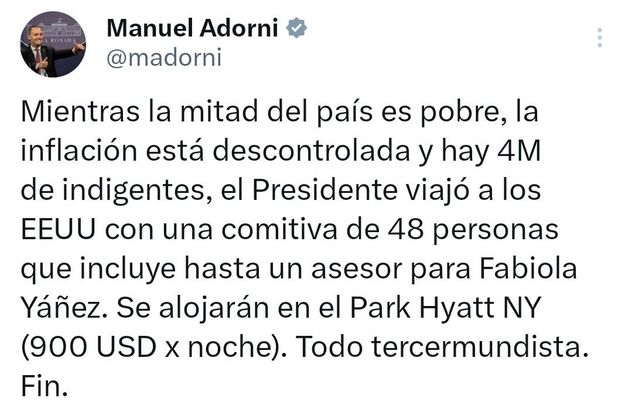 Quién es Bettina Angeletti, la esposa de Manuel Adorni que viajó a Nueva York con la comitiva oficial