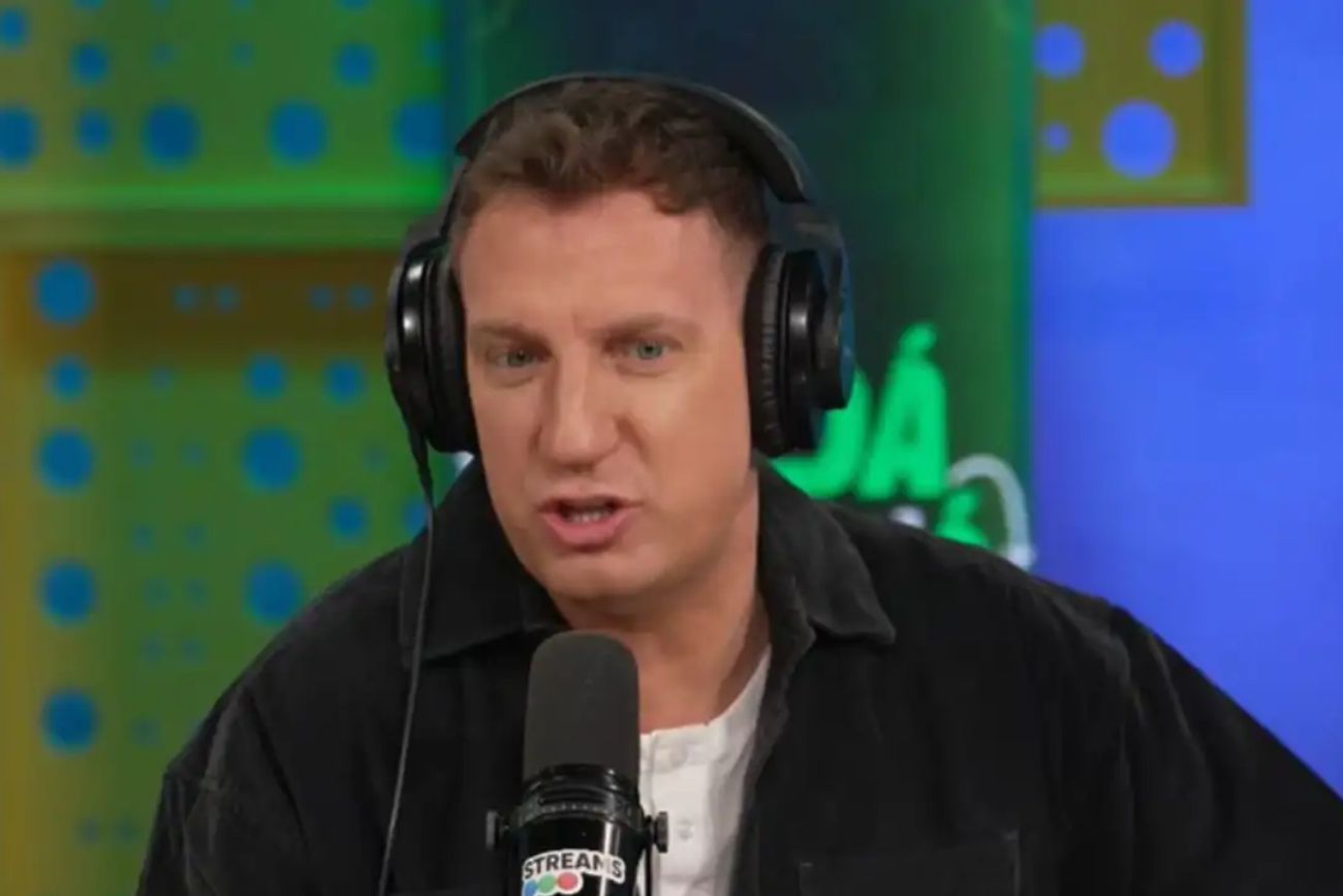 Maxi López en el estreno de su stream en Telefe Streams. 