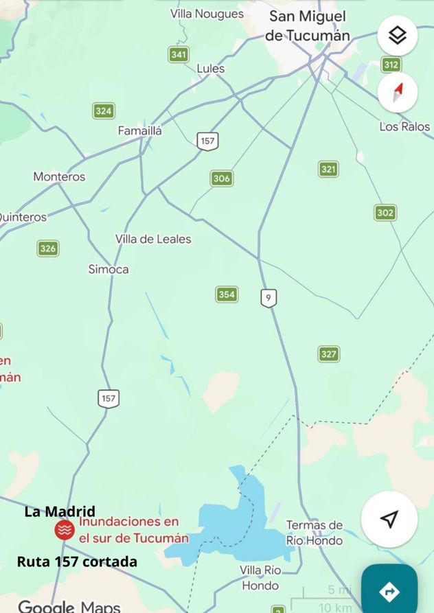 Inundaciones en La Madrid, Tucumán.
