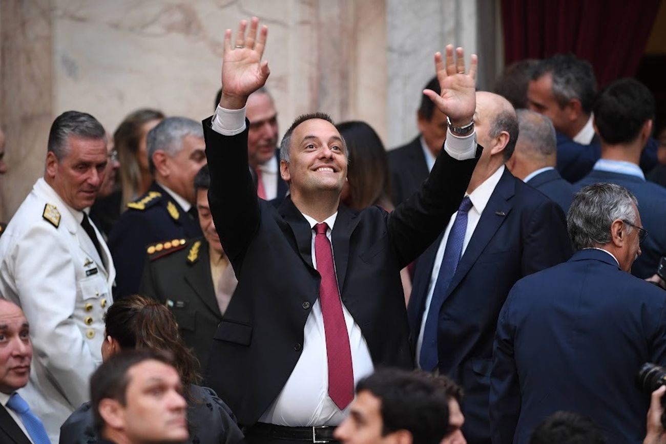 Manuel Adorni, jefe de Gabinete, en la apertura de sesiones del Congreso (Foto: Comunicación Senado)