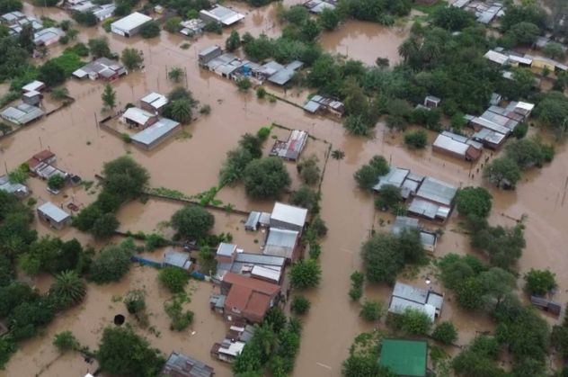 La Madrid bajo el agua. El drama de las inundaciones en Tucumán.