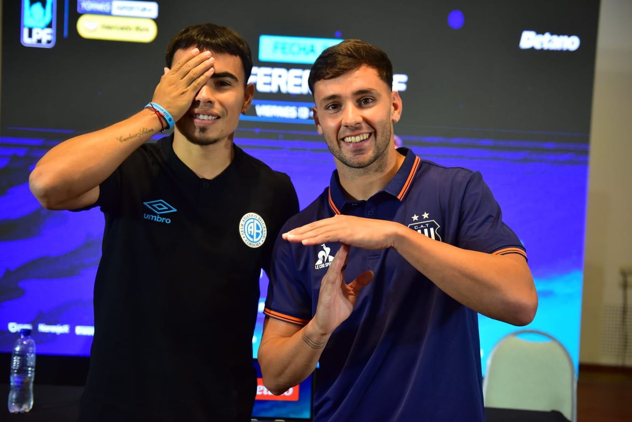 Lucas Zelarayán y Augusto Schott en la previa del clásico.