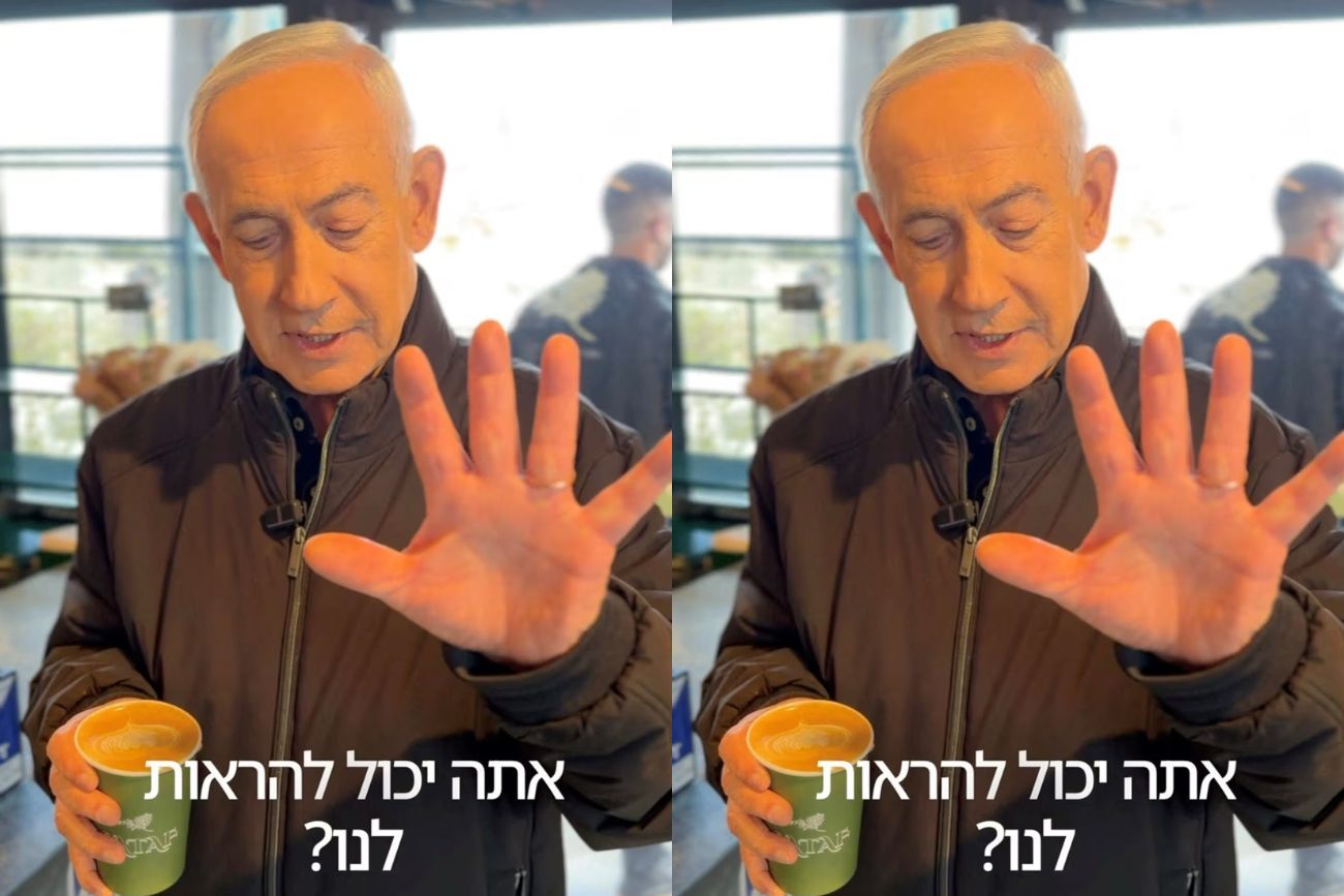 Netanyahu se grabó en una cafetería de Israel y se burló de los rumores sobre su muerte