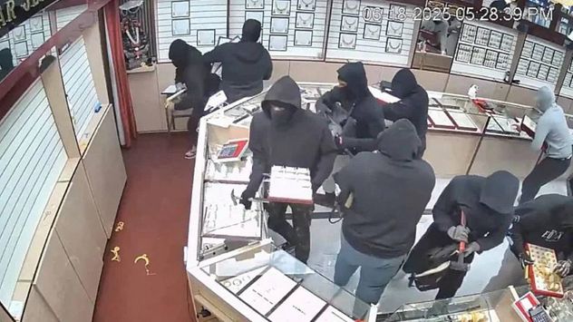Robo de película en California. Veinte ladrones asaltaron un comercio.