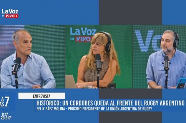 El cordobés Félx Paéz Molina, presidente de la Unión Argentina de Rugby hasta 2030, en La Vo en Vivo.
