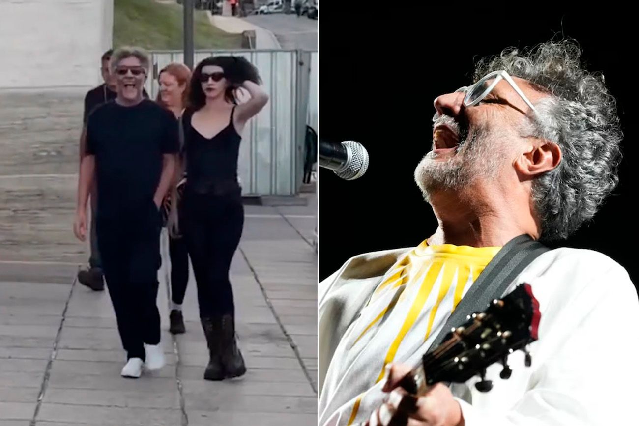Fito Páez y Sofía Gala en la previa del show del rosarino en el Monumento a la Bandera de su ciudad. 