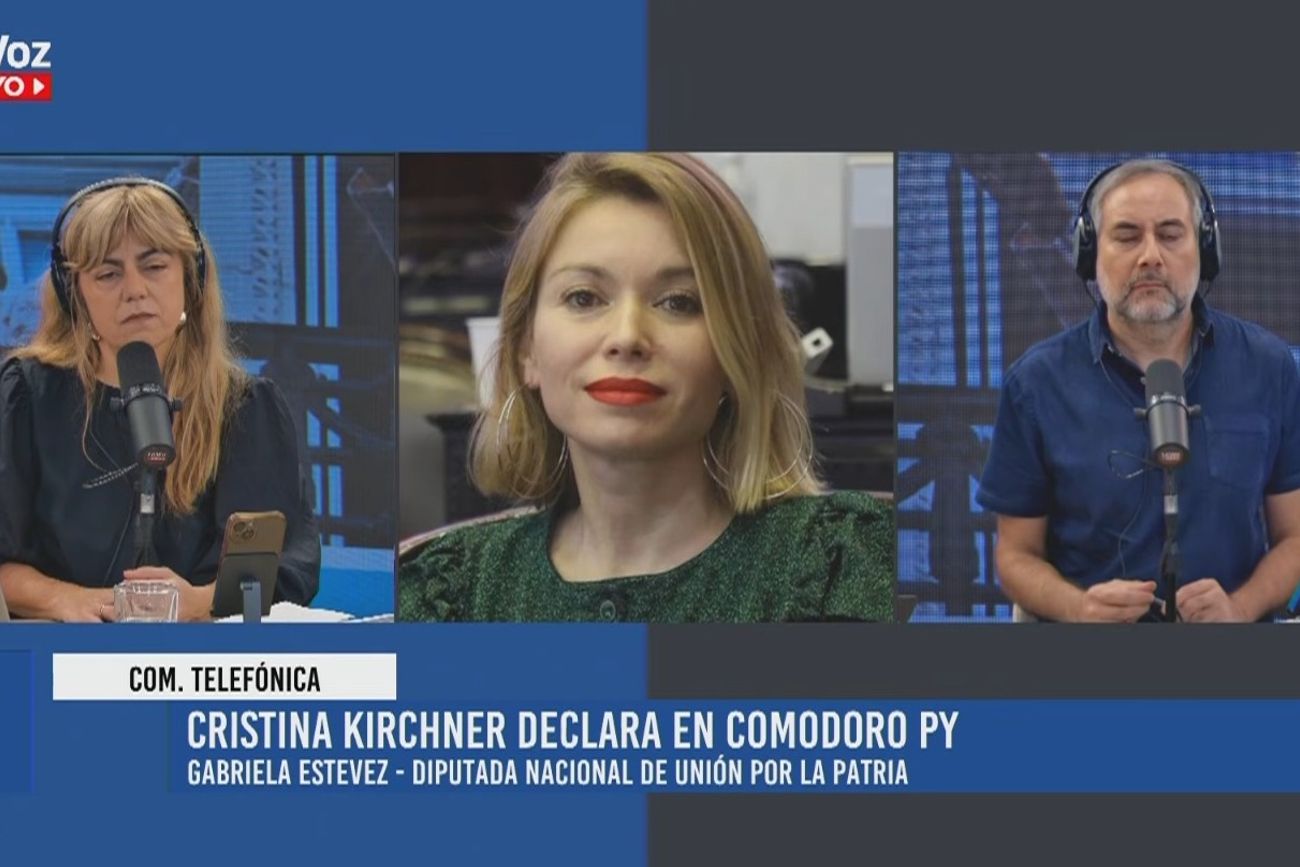 Gabriela Estévez en diálogo con La Voz En Vivo por la citación presencial de Cristina a Tribunales. 