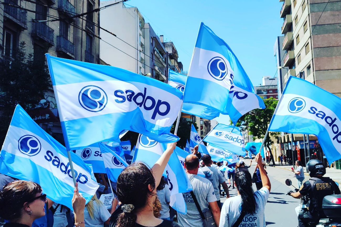 Una protesta de Sadop en Córdoba. Docentes privados.