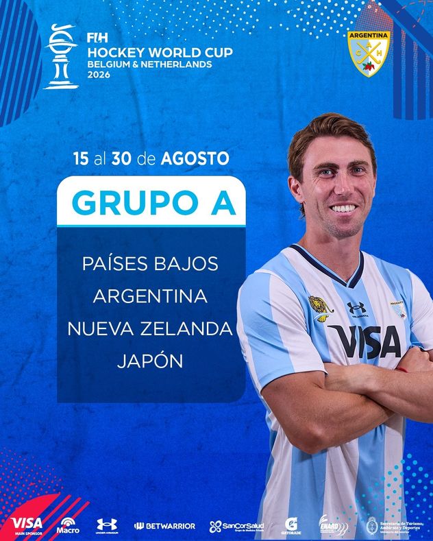 Los seleccionados argentinos de hockey sobre césped ya conocen rivales, días y horarios para la Copa del Mundo 2026.