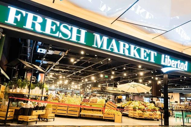 Fresh Market, el supermercado de frescos premiun que el grupo dispuso cerrar en febrero. Estaba en el shopping DOT de Buenos Aires. 