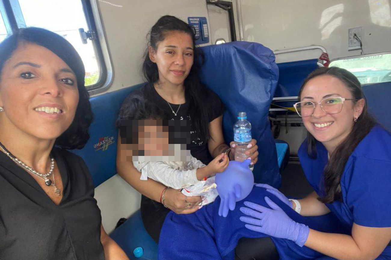 Esmeralda llega al Hospital Domingo Funes, en Santa María de Punilla.