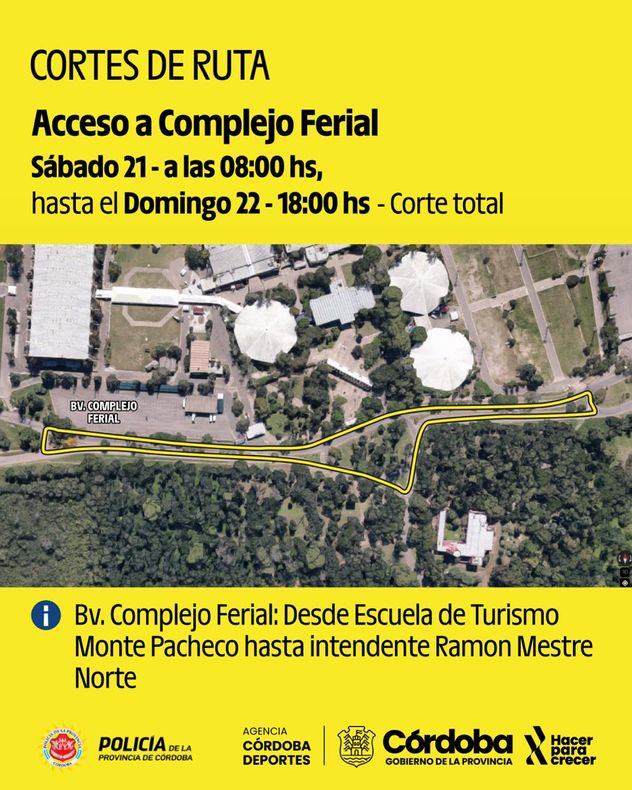 Cortes en el tránsito este domingo 22 de marzo