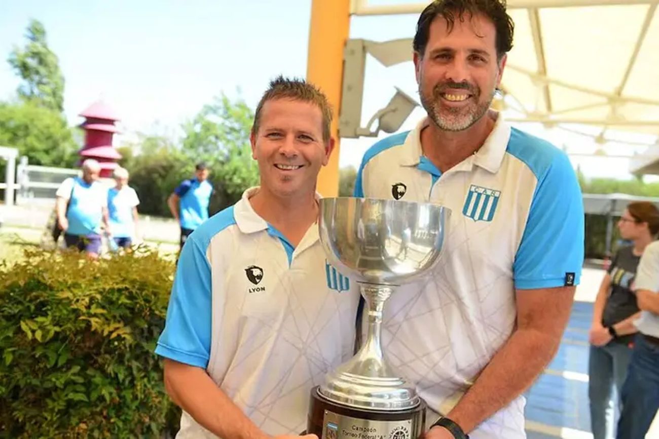 Llorens junto a Bossio, en su etapa en Racing.