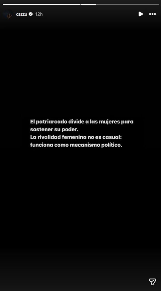 El mensaje de Cazzu vía Instagram.