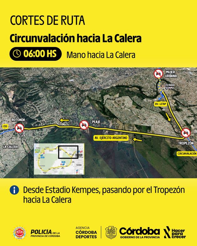 L’Étape Argentina by Tour de France: Cortes de tránsito previstos para este domingo 22