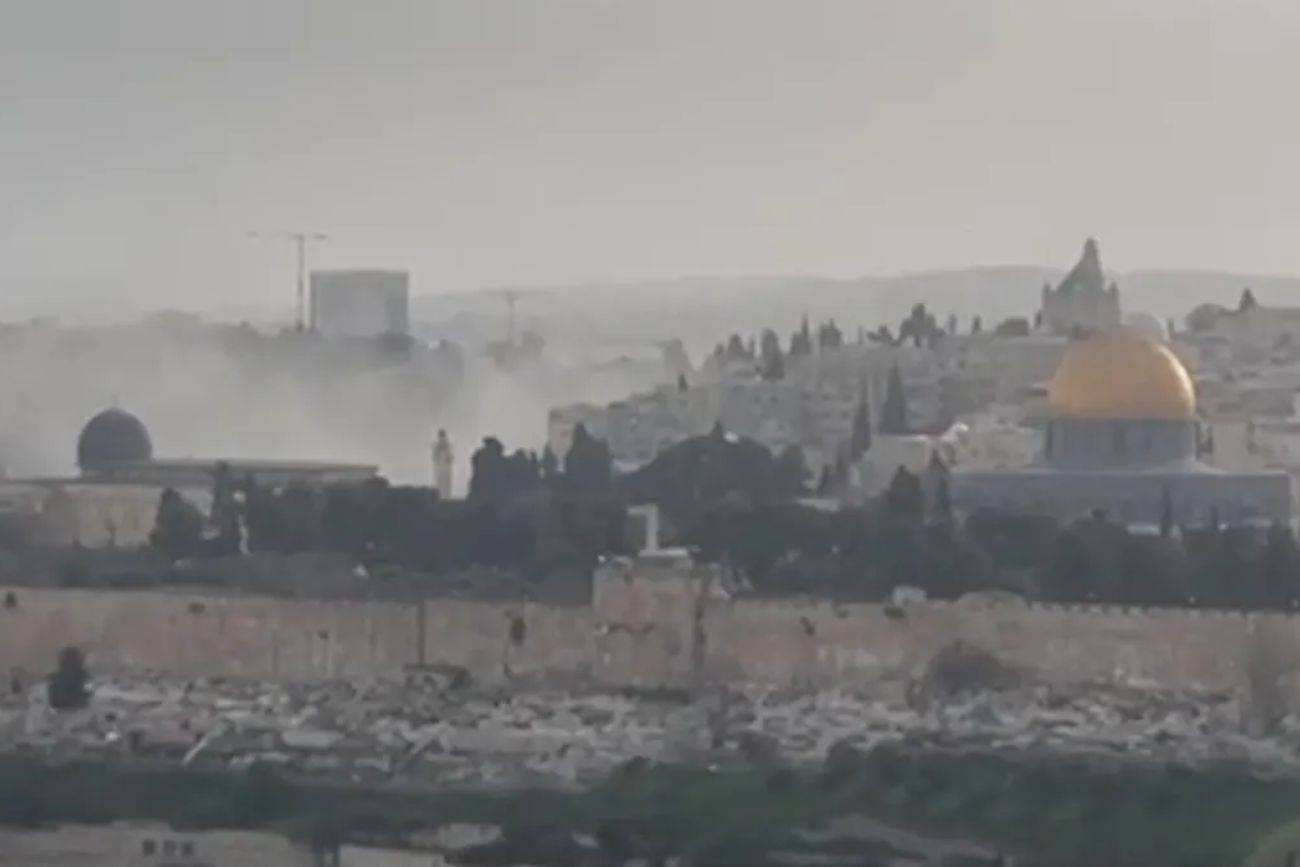 Un misil iraní impactó en la Ciudad Vieja de Jerusalén (Imagen captura)