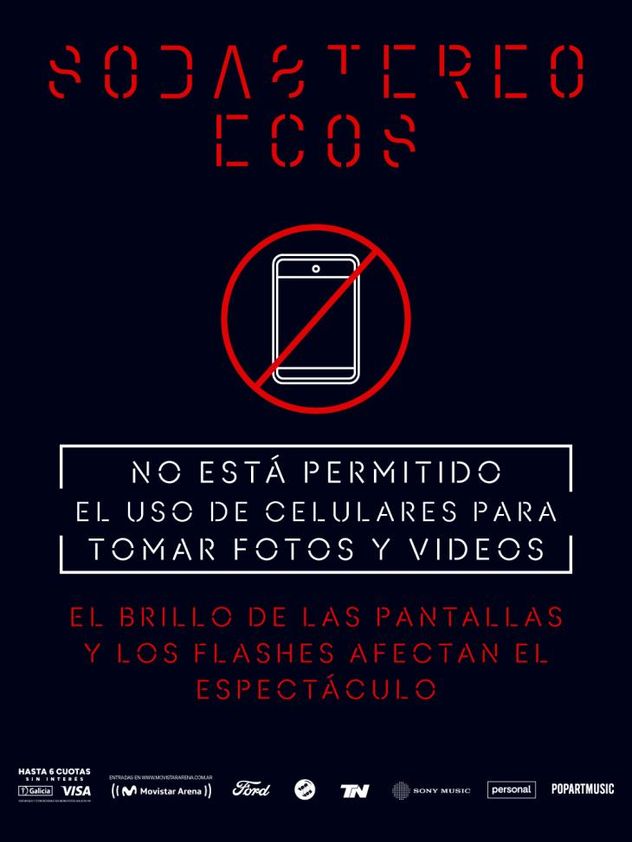 El show “Ecos” de Soda Stereo propone una experiencia sin celulares para conectar al público con la música en estado puro.