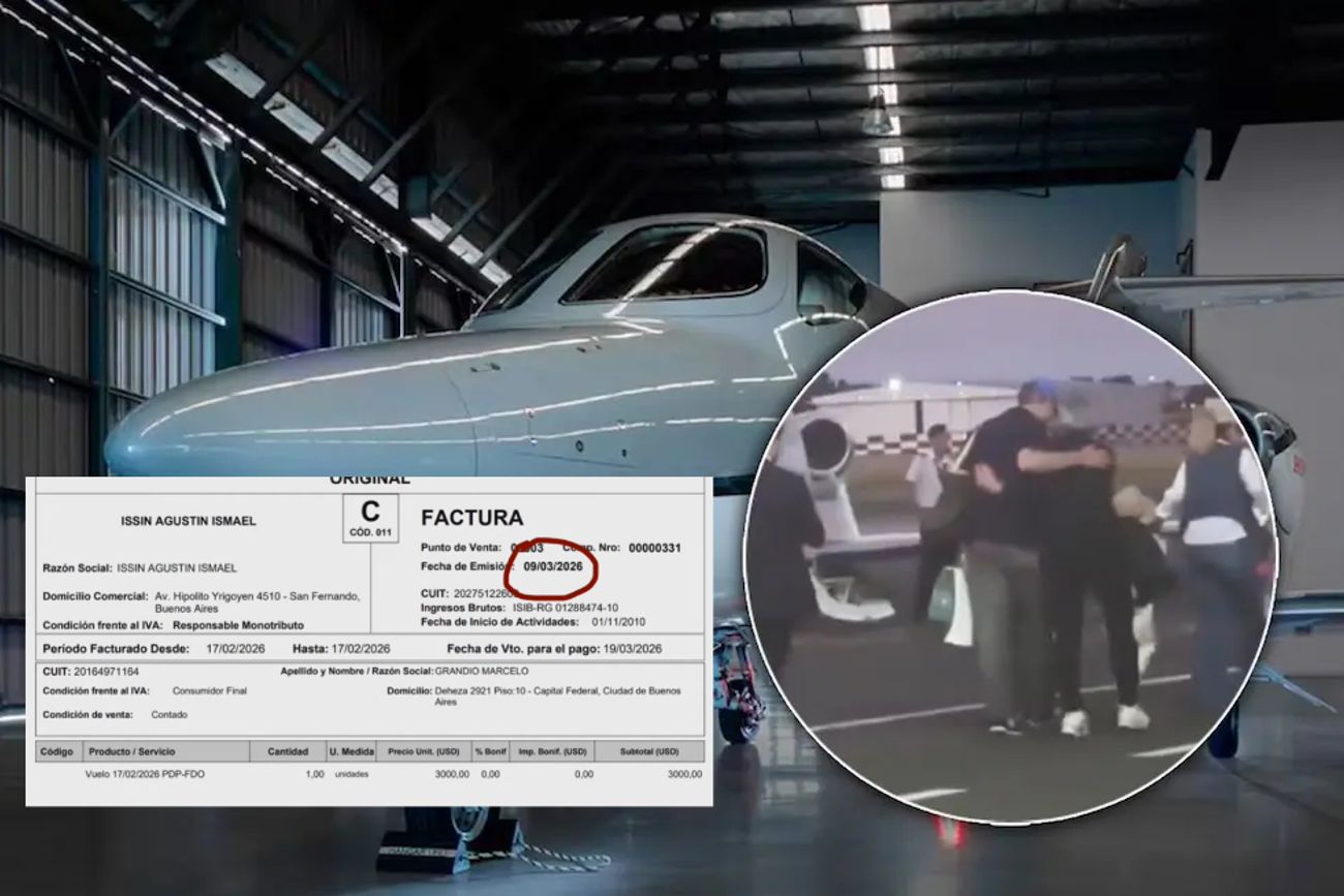 La factura que presentó el piloto.