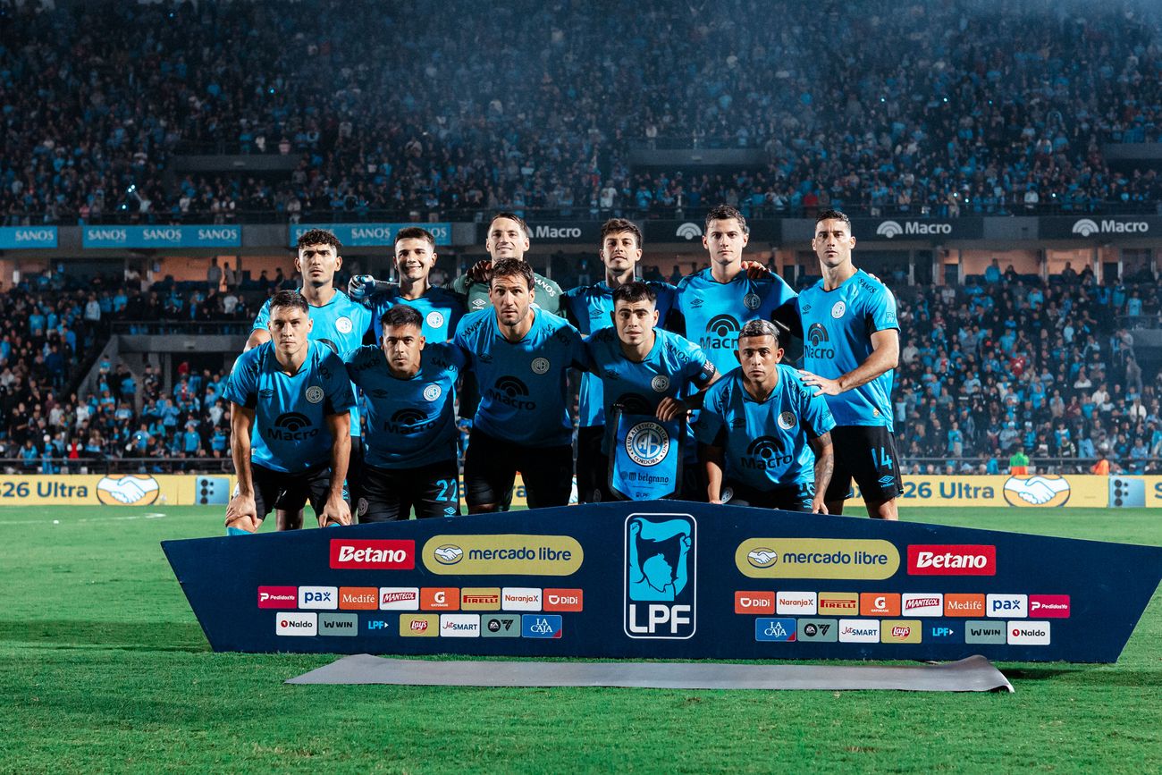 La formación inicial de Belgrano ante Racing que se repetiría en el juego con Atlético de Rafaela por la Copa Argentina.