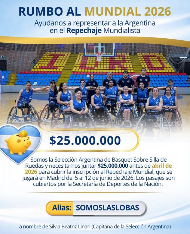 Flyer de difusión de campaña de recaudación de fondos. 