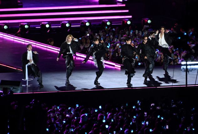 Pasaje de "BTS: The Return", documental sobre el regreso de lo k-popers coreanos tras su servicio militar. (AP)