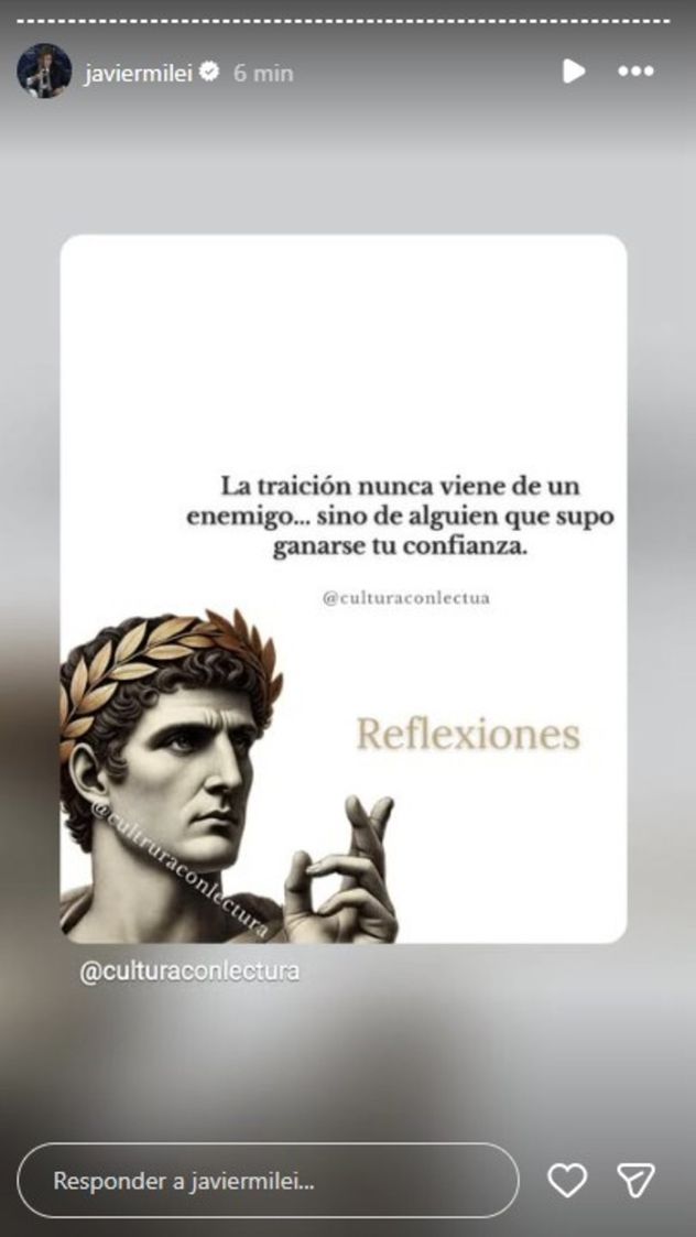 El posteo de Milei.