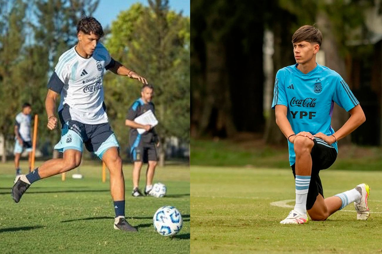 Dávila y Baroni. Los juveniles de Talleres ya entrenan en las selecciones sub 20 y 17 respectivamente. (Fotomontaje: Ramiro Pereyra)