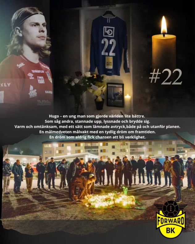 Conmoción total por el crimen de un joven arquero de 20 años del fútbol sueco.
