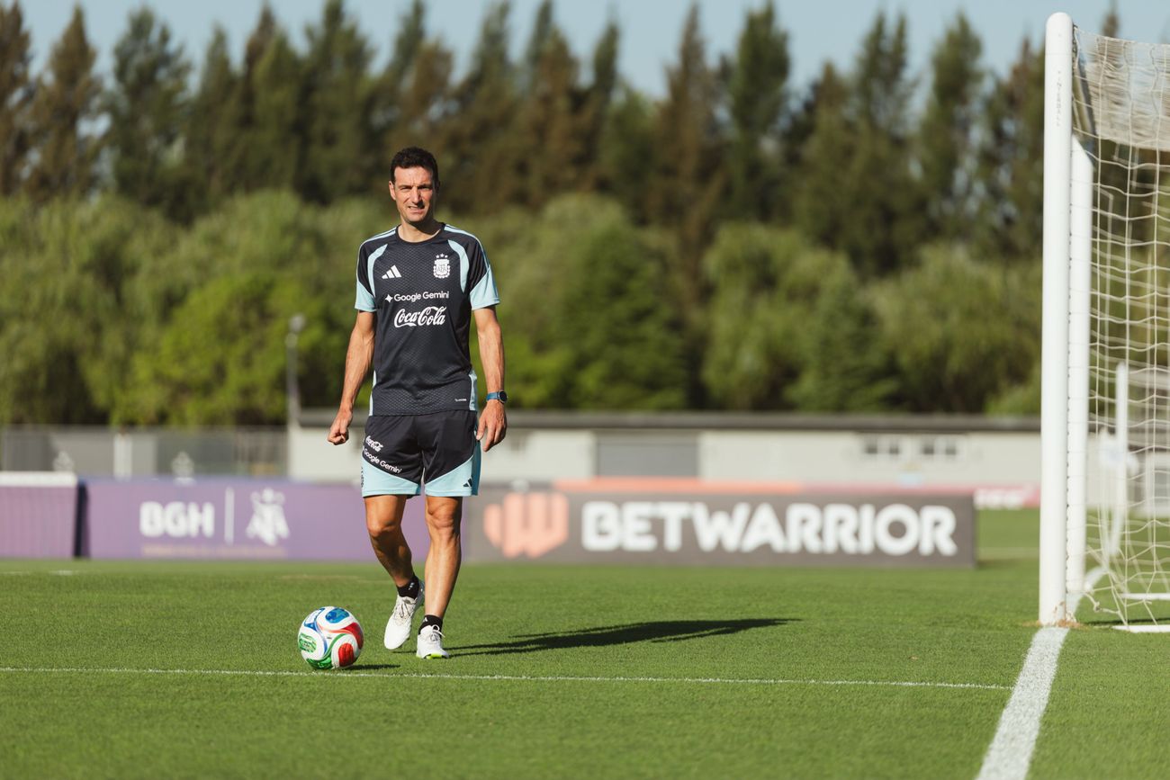Entrenamiento de la selección argentina.