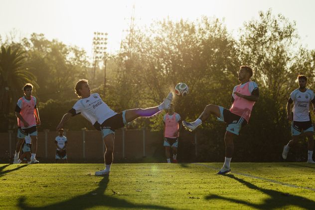 Entrenamiento de la selección argentina.