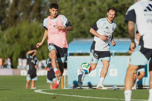 Entrenamiento de la selección argentina.
