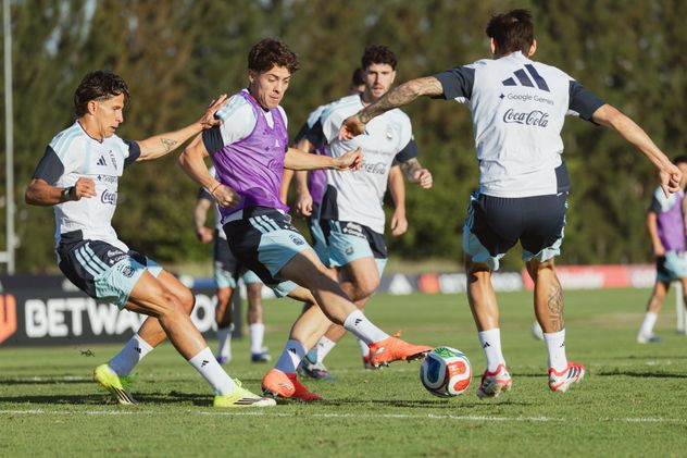 Entrenamiento de la selección argentina.