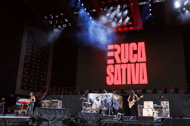 Eruca Sativa, durante su show como teloneros de AC/DC en River. (Gentileza Pablo Alonso)