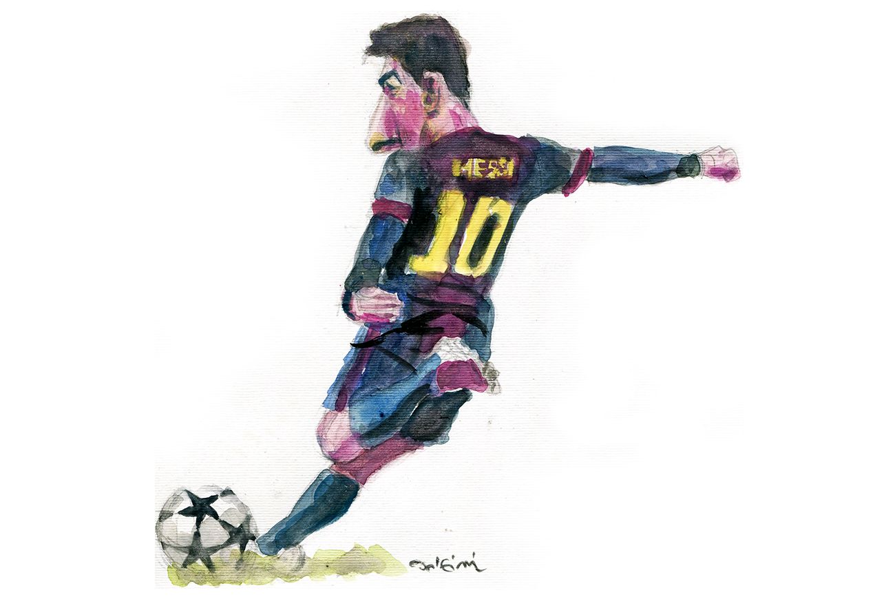 Lionel Messi. (Ilustración de Juan Delfini).