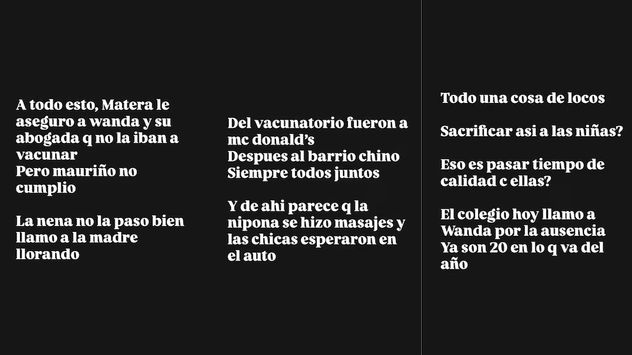 Las historias que publicó Yanina Latorre sobre el reciente conflicto entre Mauro Icardi y Wanda Nara.