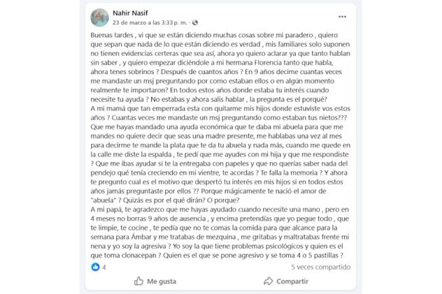Una mujer denunciada como desaparecida apareció en redes y desmintió a su familia: “Nada es verdad”