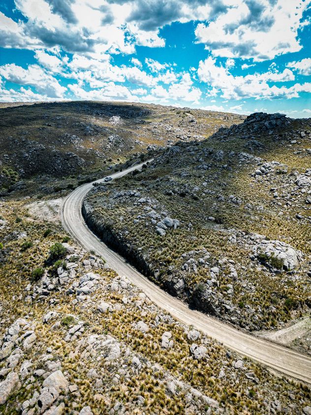 Ruta 28, en obra. Tramo cerca de Tala Cañada.