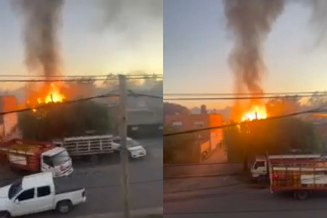 Incendio y explosiones en un depósito de garrafas.