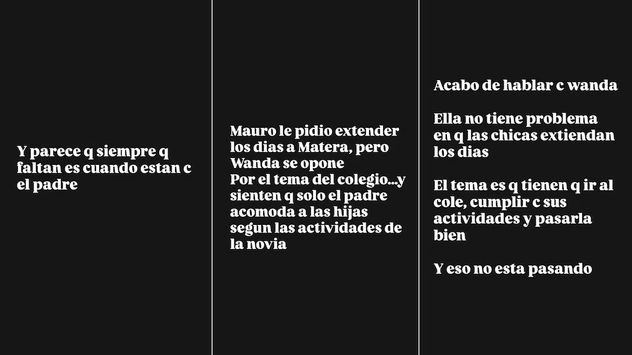 Las historias que publicó Yanina Latorre sobre el reciente conflicto entre Mauro Icardi y Wanda Nara.