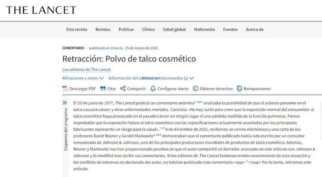 El artículo con el que se retractó.