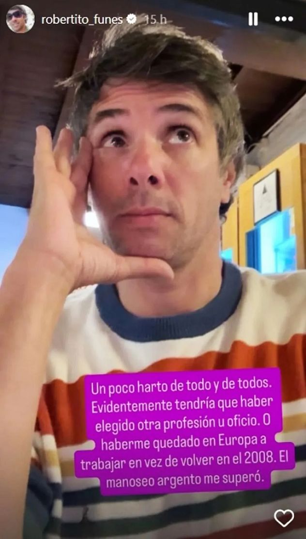 Robertito Funes, indignado con los "códigos" de la "nueva televisión".