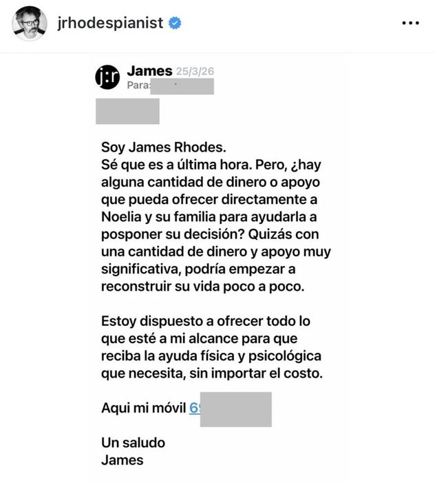 El músico apeló a su propia historia de supervivencia para intentar acompañar a la joven en un momento límite.