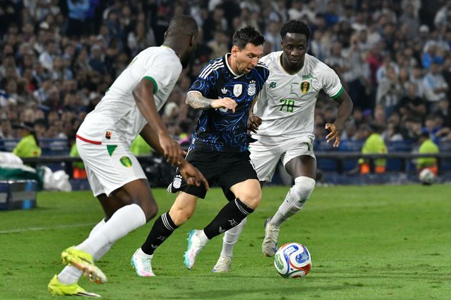 Lionel Messi, en el Argentina vs. Mauritania en la Bombonera.