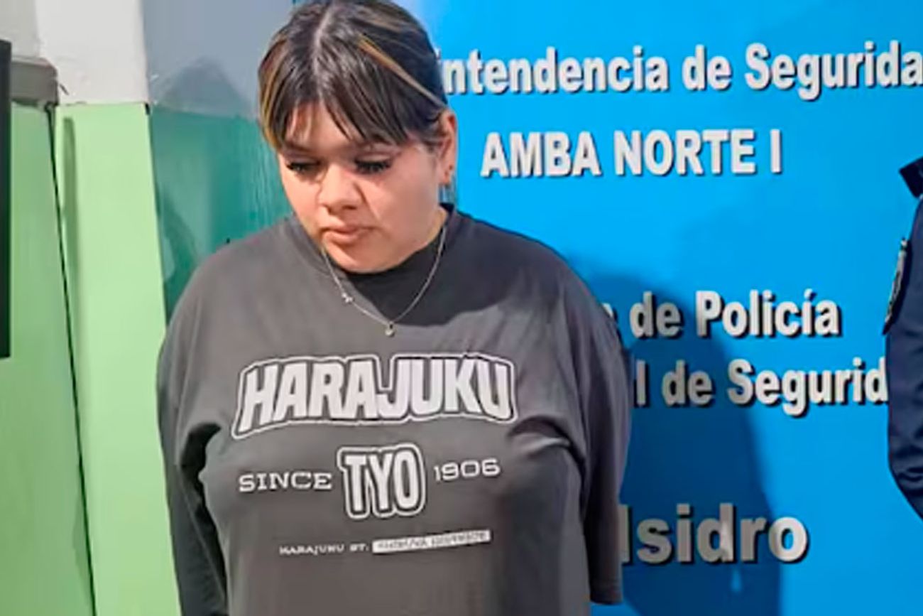 Morena Rial, al ser detenida. (Policía Bonaerense/La Nación)
