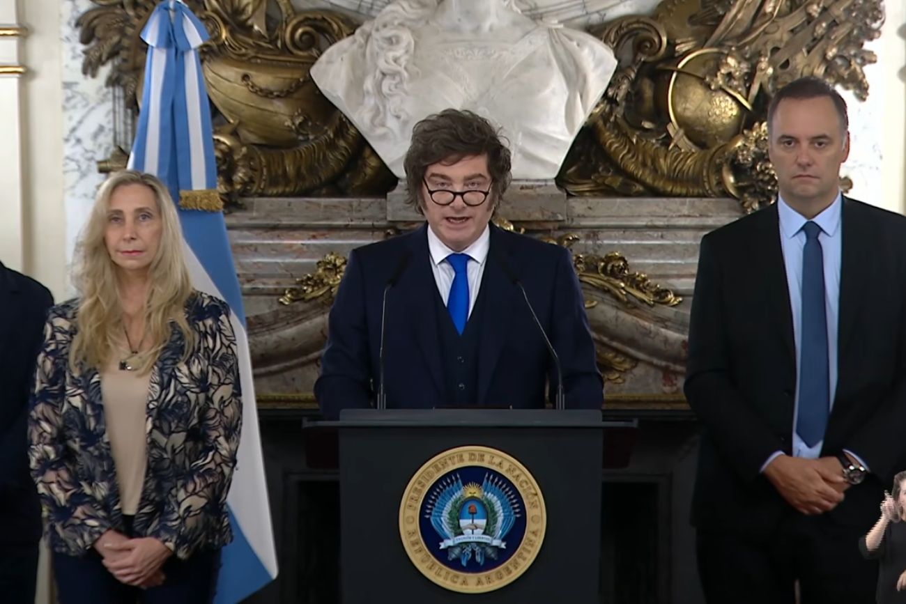 Milei en cadena nacional.