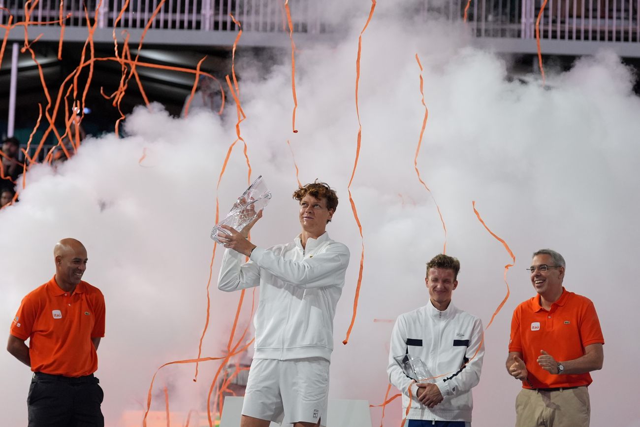 Jannik Sinner, campeón en Miami. (AP) 