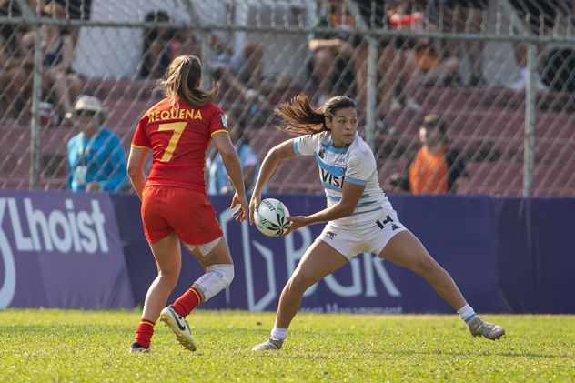 Malena Díaz, jugadora de Universitario, en el encuentro ante España.