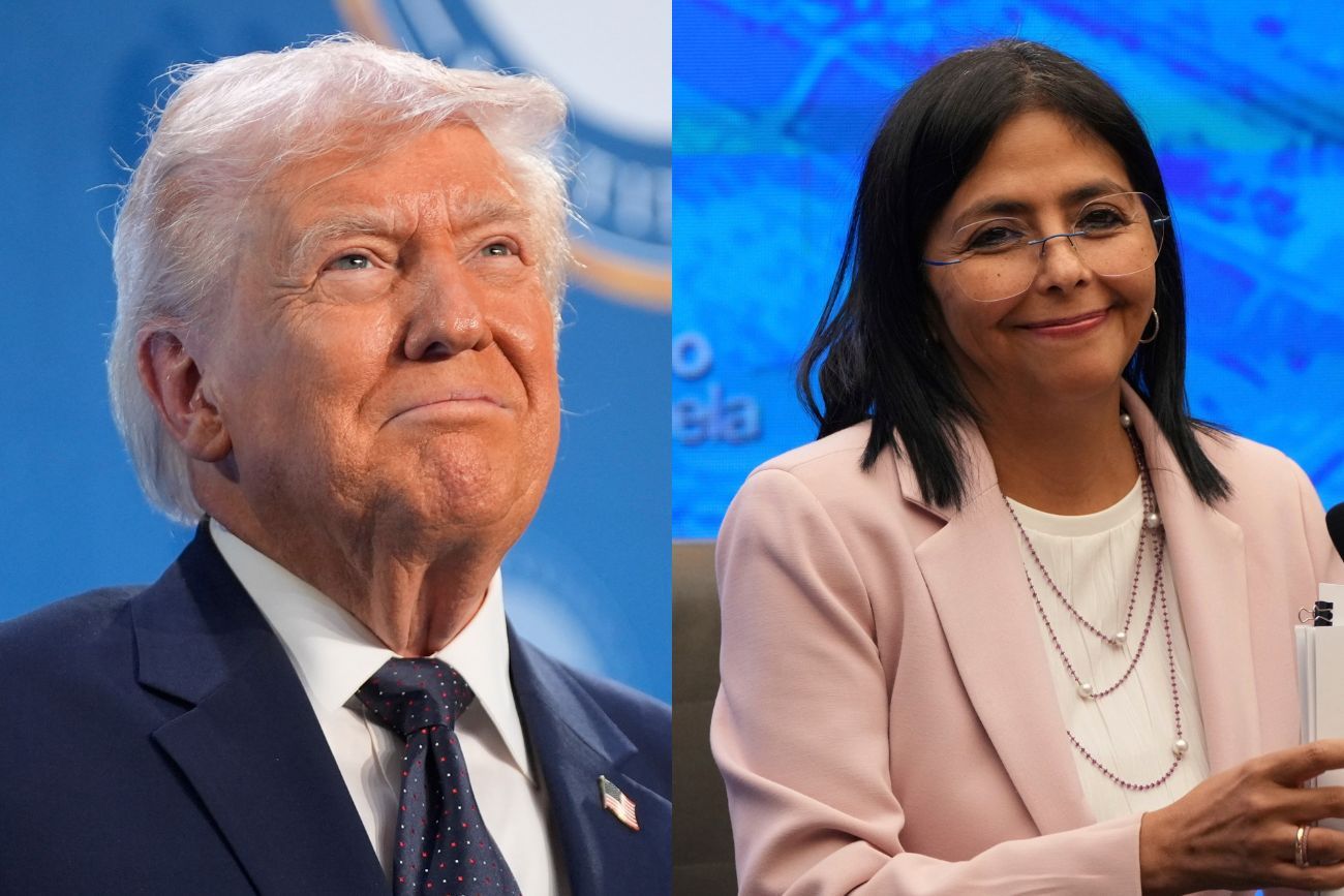 Donald Trump y Delcy Rodríguez. 