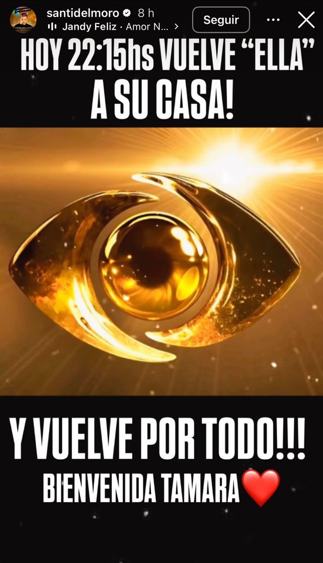 El anuncio de Santiago del Moro para la gala del lunes.