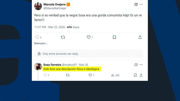 Los repudiables tweets de Enzo Ferreira contra Mercedes Sosa y el Indio Solari (Captura de pantalla)